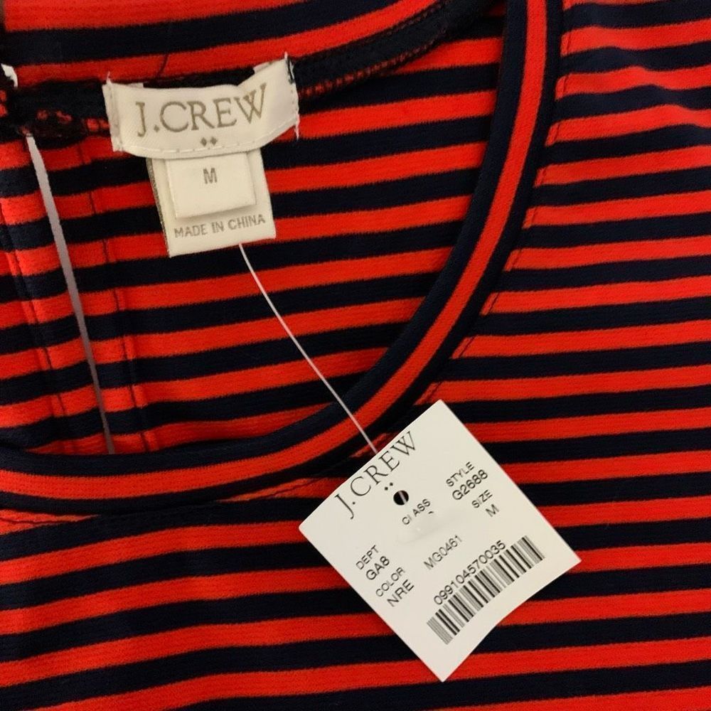 J. Crew Red Striped Sleeveless Blouse Top Medium versatile Tank Top - Picture 6 of 12